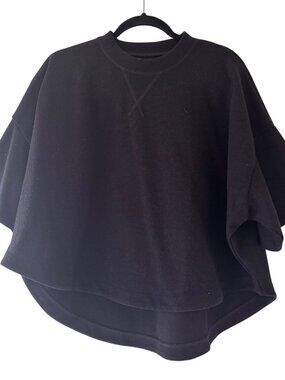 Asos Design Black Oversized Poncho TopL High-Low Hem Relaxed Fit